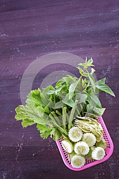 Fresh vegetables with herbs.