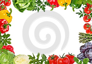 Fresh vegetables,isolated ,frame