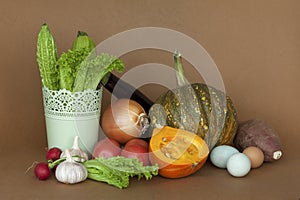 Fresh vegetables on a kitchen counter