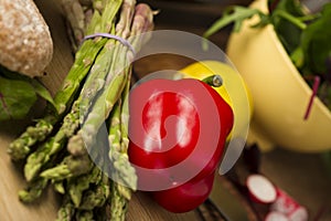 Fresh vegetables on a kitchen counter