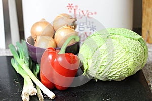 Mixed Veg On Marble Side