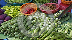 fresh vegetables on a market in battambang