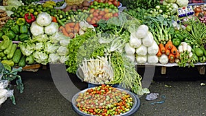 fresh vegetables on a market in battambang