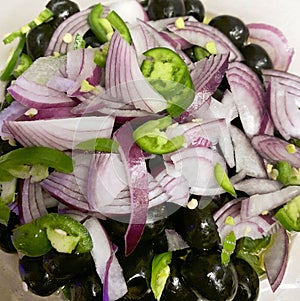 Fresh vegetables mixed for a salad