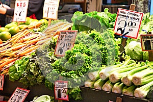 Fresh Vegetables Offering at Seattle Pike Place Market, Washington