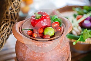 Fresh vegetables on the plate