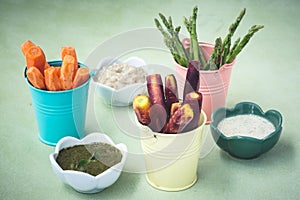 Fresh Vegetables Platter with Sauce Dip