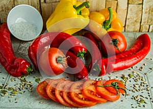 Fresh vegetables ready for a tasty salad