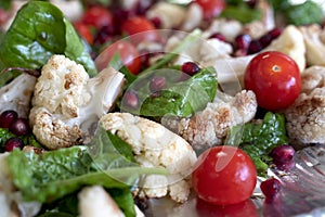 Fresh vegetables salad with Cauliflower and Aragula and balsamic vinegar seasoning