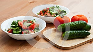 Fresh vegetables for salad