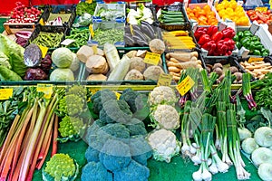 Fresh vegetables for sale at the Viktualienmarkt in Munich, Germany photo