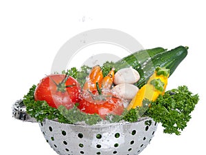 Fresh vegetables splash