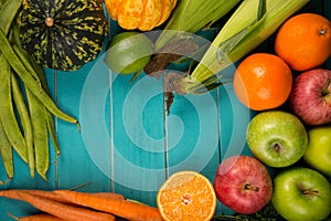 Fresh vegetables on table