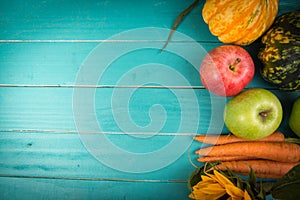 Fresh vegetables on table