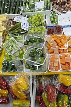 Fresh vegetables to sale at the municipal market of Braganca Paulista, Sao Paulo state, Brazil