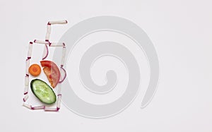 Fresh vegetables on a white background