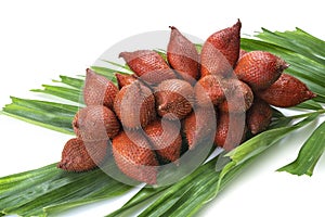 Fresh Waive fruit with leaf isolated on white background, Waive tropical fruit isolated on a white.