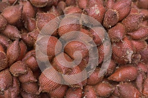 Fresh Waive fruit.  tropical Waive fruit in Thailand. or Salacca wallichiana in a fruit shop in Thailand.Red salacca wallichiana,