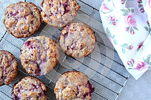 Fresh and warm homemade muffins ready to eat