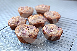 Fresh and warm homemade muffins ready to eat