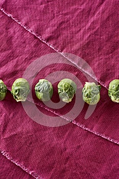 Fresh Washed Organic Brussel Sprouts Brassica oleracea var. gemmifera
