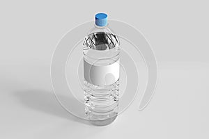 Fresh Water Bottle with Blank Label 3D Rendering