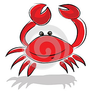 A fresh water creature crayfish generally considered as a high protein meal vector color drawing or illustration