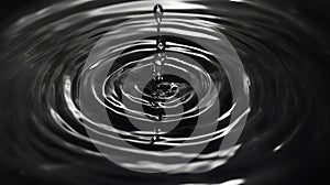 A fresh water droplet falling into a calm surface, creating gentle