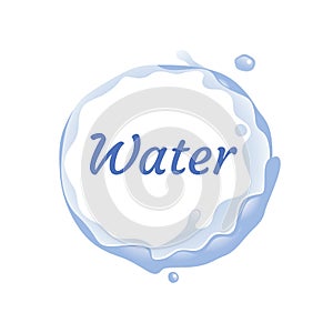 Fresh water logo, spring water logo. Blue water splash vector logo collection