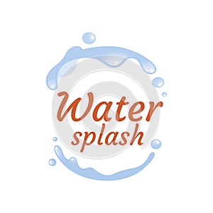 Fresh water logo, spring water logo. Blue water splash vector logo collection