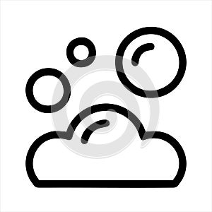 Fresh Water Soap Bubbles, Flying Soapy Ball. Flat Vector Icon illustration.