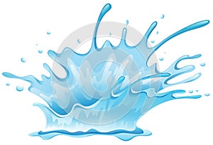 Fresh water splash on isolated background