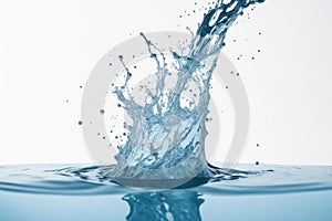 Fresh water splash isolated on white background. ai generative