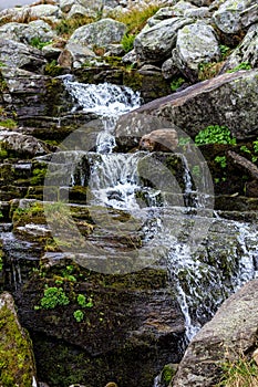 Fresh water stream flowing down mountain