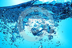 Fresh water with underwater bubbles texture background