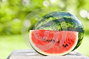 Fresh watermelon against natural background