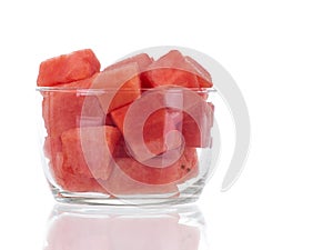Fresh watermelon bowl with reflection