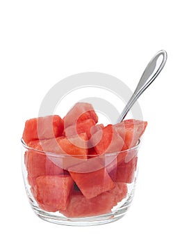 Fresh watermelon bowl with spoon