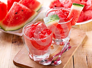 Fresh watermelon granita