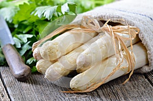 Fresh white asparagus