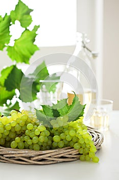 Fresh white grapes