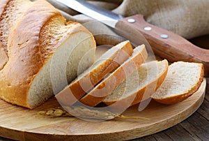 Fresh white loaf of bread