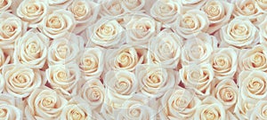 Fresh white roses seamless pattern