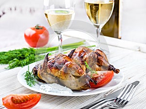 Fresh whole bird of quail