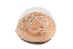 Fresh whole grain bread cut in half