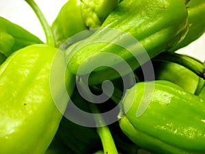 Fresh whole green peppers