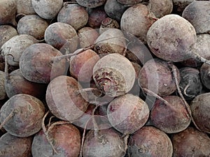 Fresh and whole many beetroots vegetables background