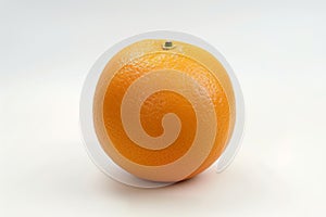 Fresh Whole Orange on White Background