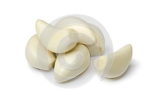 Fresh whole peeled garlic cloves photo