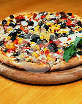 Fresh whole pizza pie